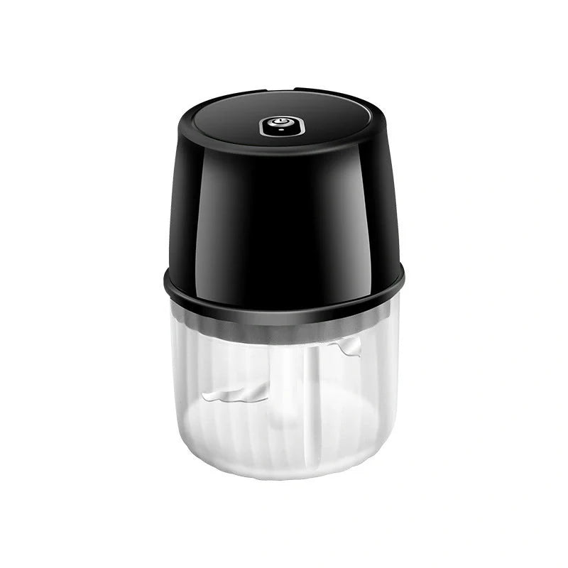 Compact USB Rechargeable Electric Garlic Press and Food Chopper with Stainless Steel Blades, Soft-Grip Lid, and Non-Slip Base