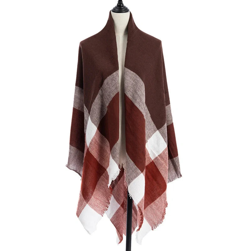 Luxury plus-sized double-sided cashmere-like scarf shawl in various colours