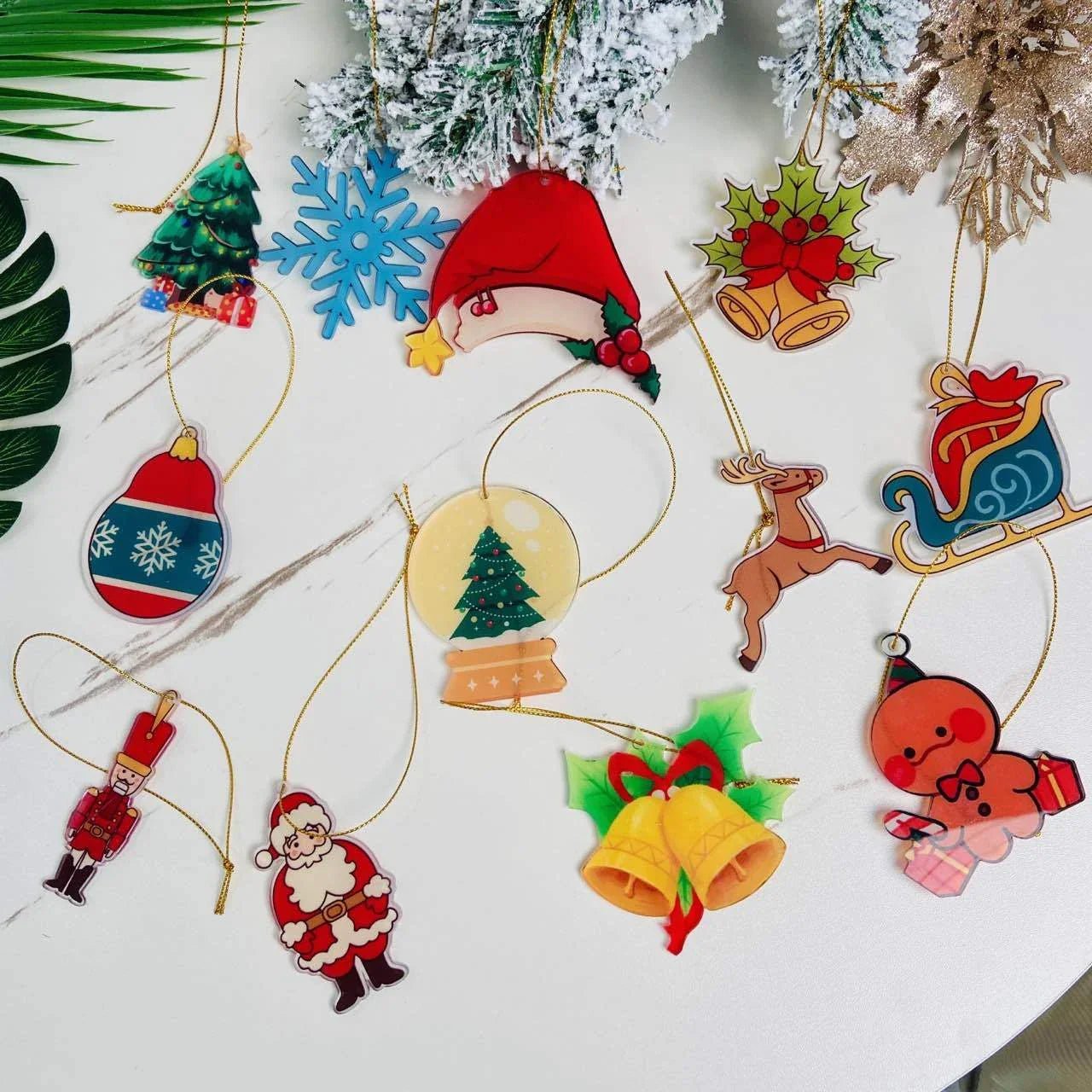 Christmas car ornament pendant in various festive designs and styles