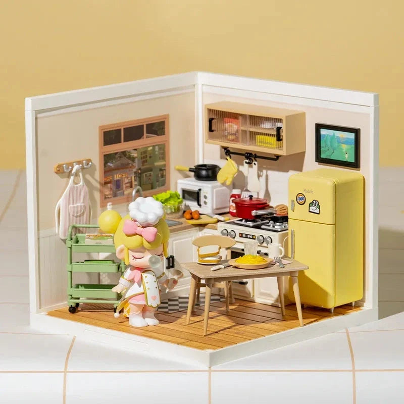 Robotime Rolife DIY Miniature Cafe Building Kit with ambient light set
