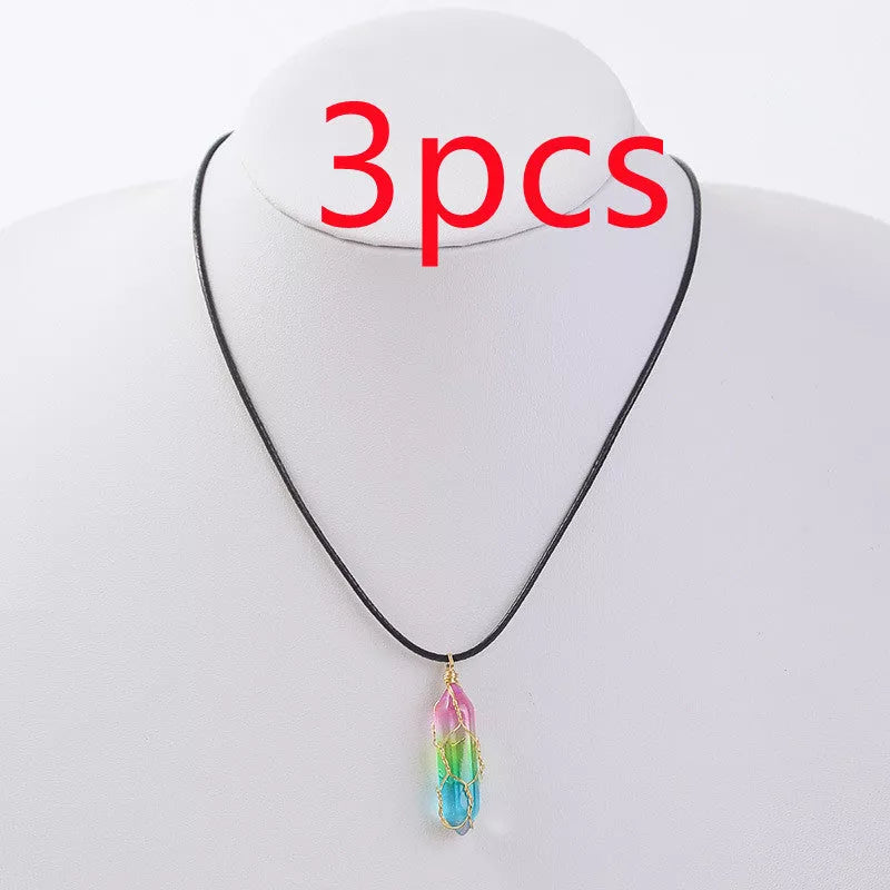 Women's Transparent Geometric Diamond Crystal Necklace with sparkling crystals