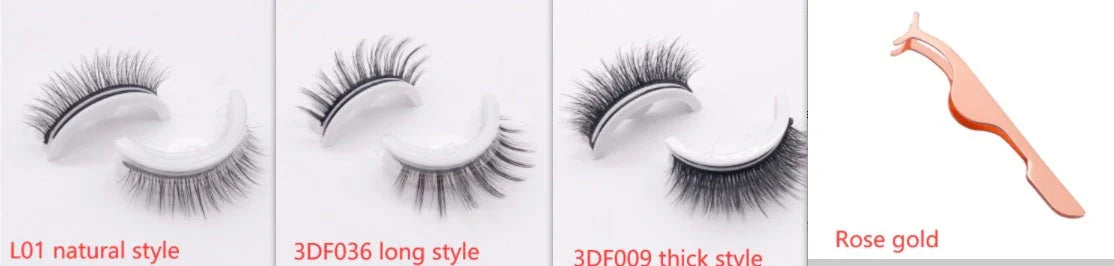 Glamorous 3D mink-inspired false eyelashes in various styles and packaging