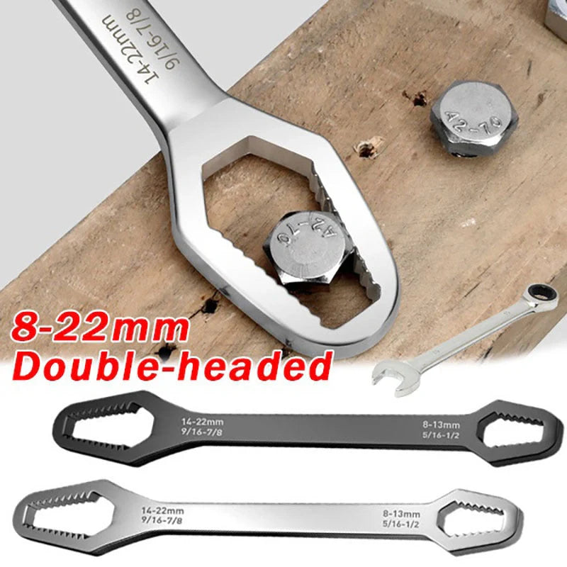 Dual-head box wrench with non-slip grip for DIY repairs