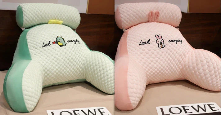 A cozy lumbar support cushion with a soft, breathable design for comfortable back and posture support