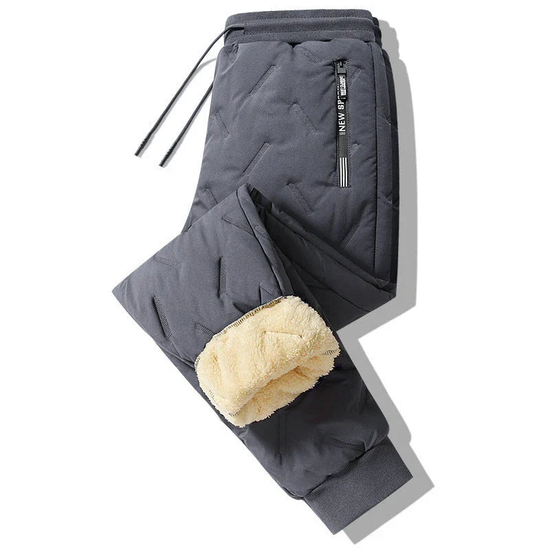Premium fleece-lined winter pants for men in various colors and styles