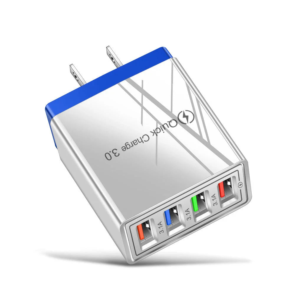 Powerful 4-Port USB Wall Charger with Quick Charge 3.0 for Phones and Tablets