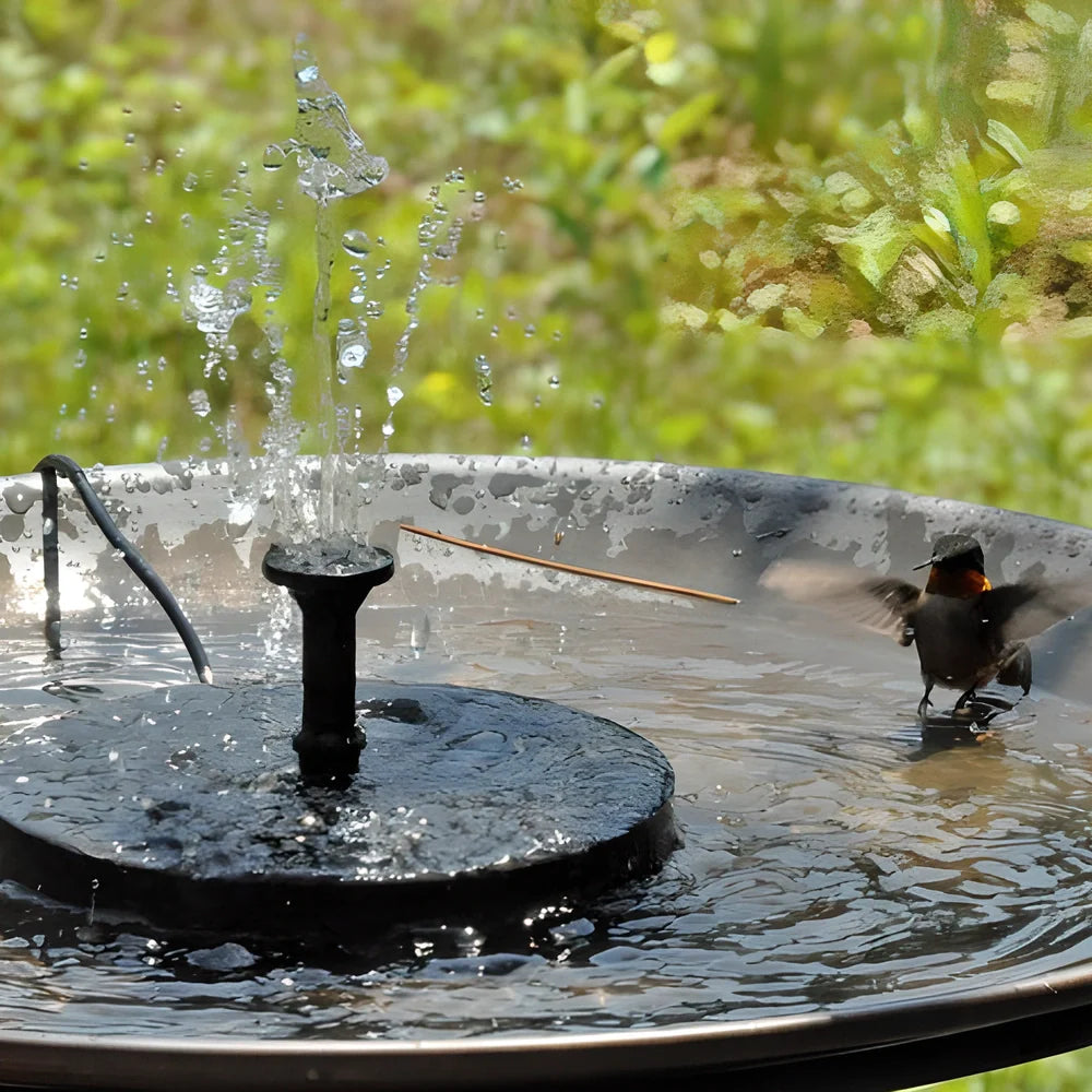 Solar-powered bird fountain with customizable water patterns for your garden or outdoor space
