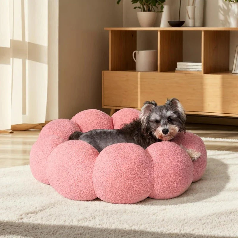 Comforting Flower Cuddler Dog Bed in a charming flower shape, providing a cosy and supportive sleeping spot for medium-sized pets