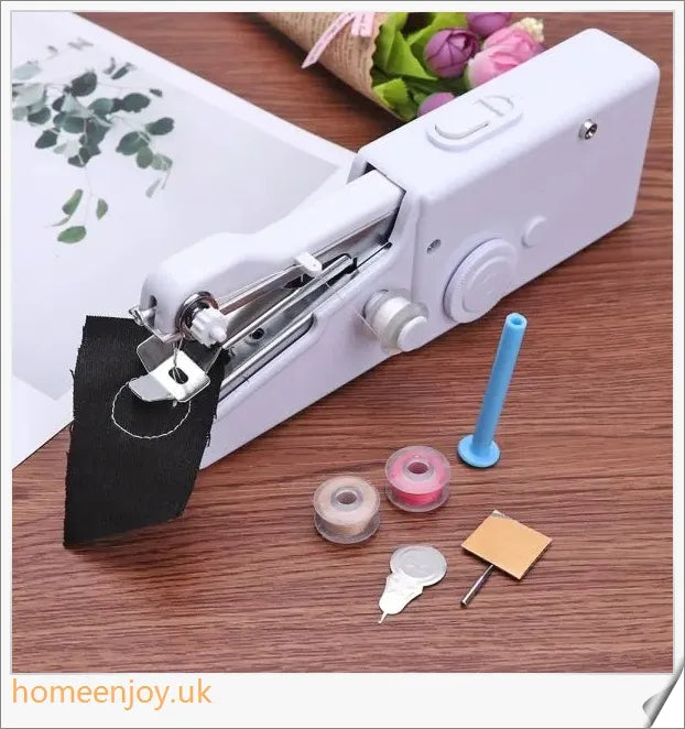 Compact, cordless, and handheld electric sewing machine for hassle-free repairs and crafts