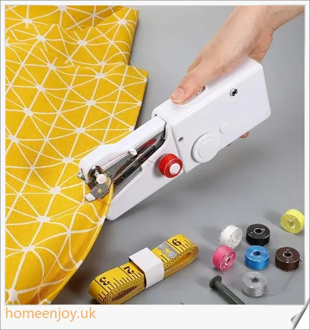 Compact, cordless, and handheld electric sewing machine for hassle-free repairs and crafts