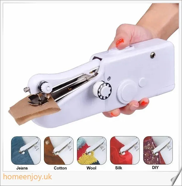 Compact, cordless, and handheld electric sewing machine for hassle-free repairs and crafts