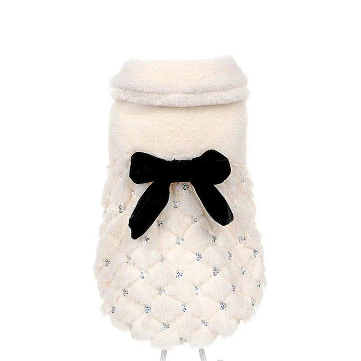 Elegant and cosy cat winter coat with hooded design, made from premium cotton and soft fur