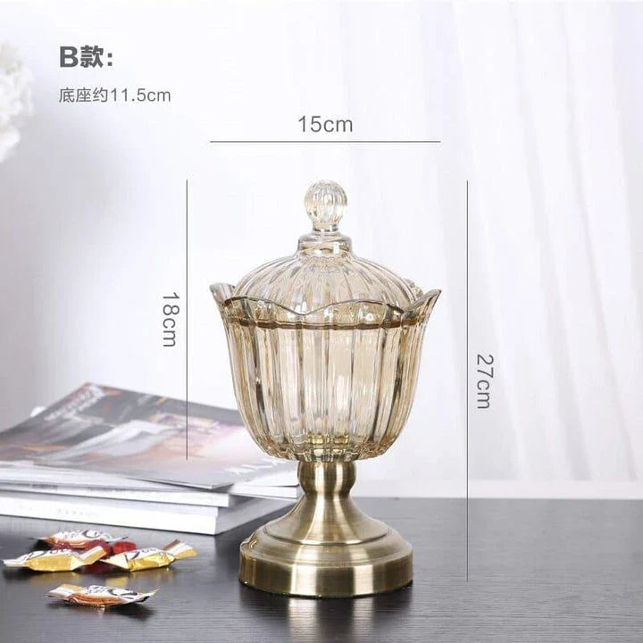 Elegant Nordic Crystal Glass Storage Pot with Sleek Scandinavian Design