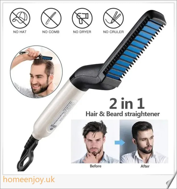 A beard straightener comb with heat barrier bristles for effortless, damage-free beard straightening