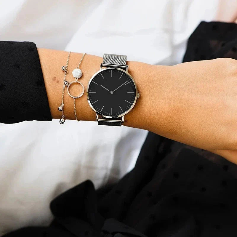 Elegant rose gold women's bracelet watch with a sophisticated and functional design