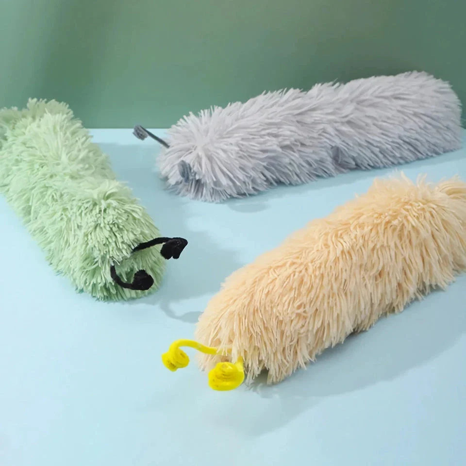 Durable catnip-infused plush toy in a vibrant purple colour, designed to engage and entertain cats during playtime