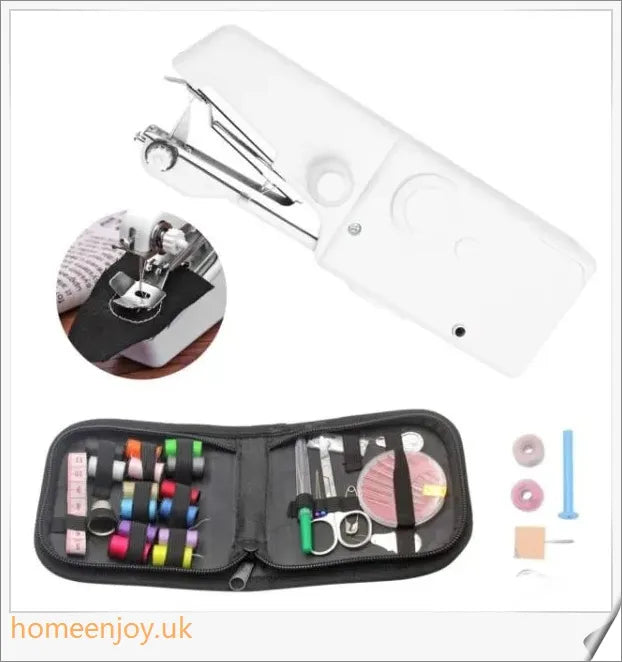 Compact, cordless, and handheld electric sewing machine for hassle-free repairs and crafts