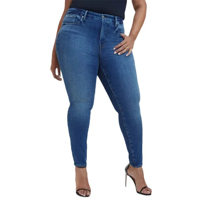 Classic Cropped Women's Denim Jeans in Black, Light Blue, and Dark Blue colours