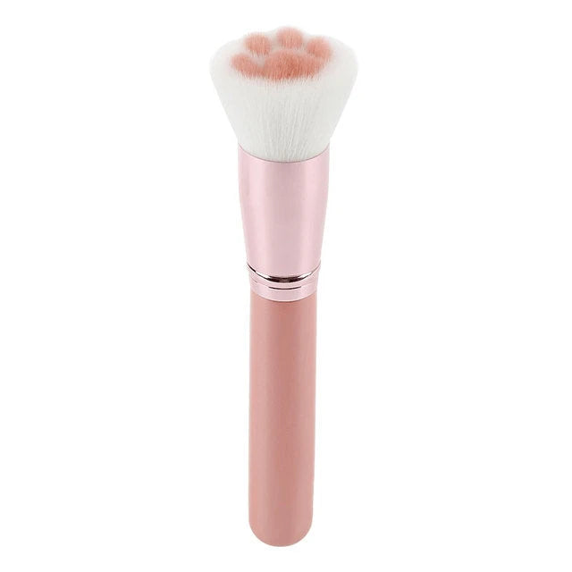 Charming cat paw makeup brushes in black with soft wool fibre bristles and a sturdy aluminium alloy handle
