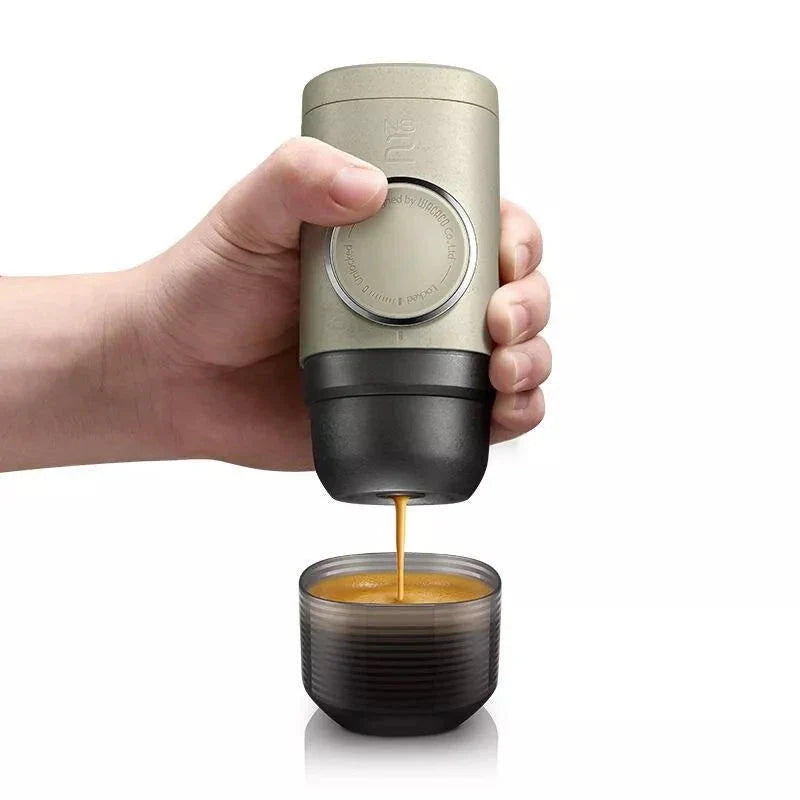 Portable Espresso Maker NS2, a compact and eco-friendly device that allows you to enjoy rich, creamy espresso anywhere.