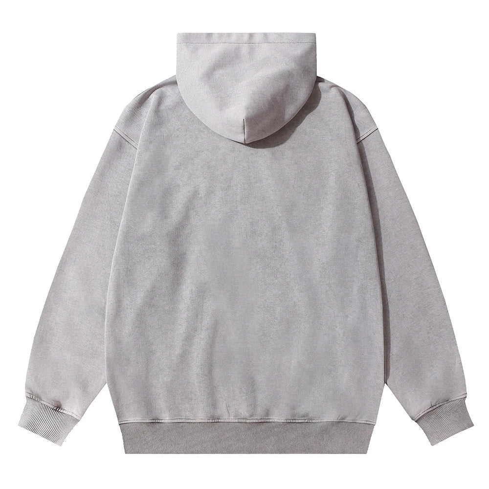 A premium cotton pullover hoodie with an embroidered letter patch in a variety of classic autumn colours