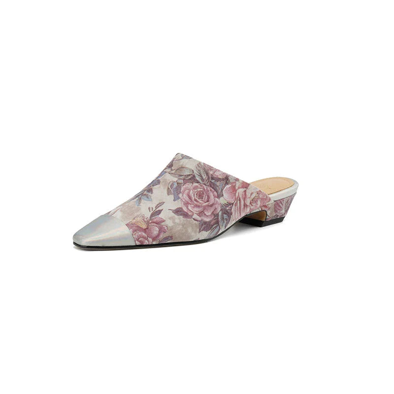 Elegant suede mule slippers with a chic 3cm square heel, designed for everyday comfort and style