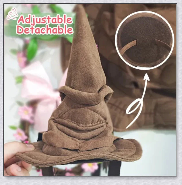 Sortband Halloween Witch Hat Headband in red, green, and brown colours with a unique, handcrafted design