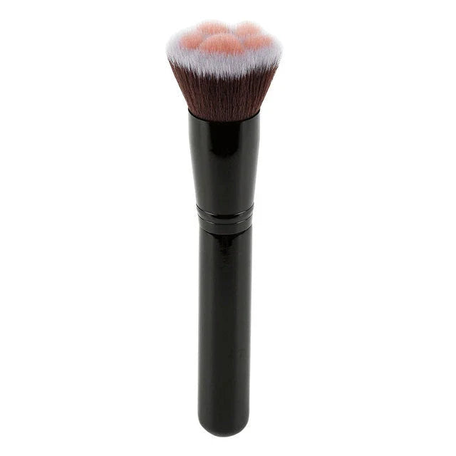 Charming cat paw makeup brushes in black with soft wool fibre bristles and a sturdy aluminium alloy handle
