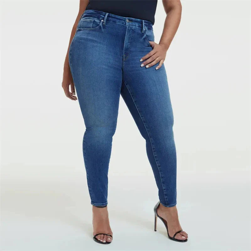 Classic Cropped Women's Denim Jeans in Black, Light Blue, and Dark Blue colours