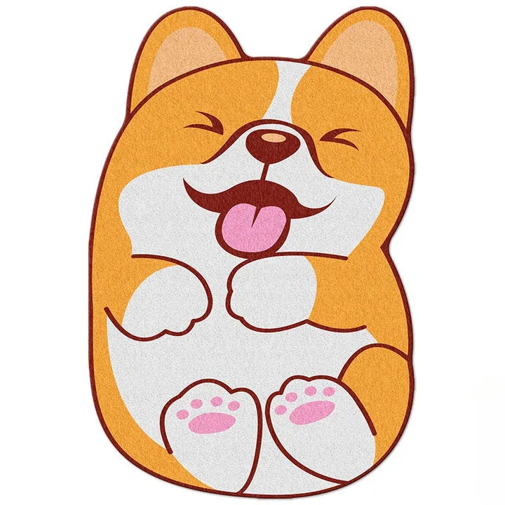 Charming animal-themed decorative rugs in various designs, including cats, foxes, lions, dogs, bunnies, wolves, and bears, adding a touch of whimsy and warmth to living rooms, bedrooms, and other cosy spaces.