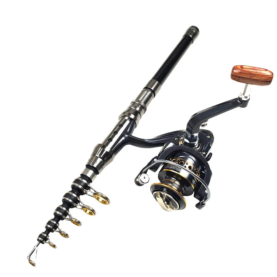 Compact and telescopic sea fishing rod made from high-quality carbon fibre, ideal for UK anglers