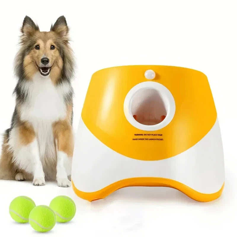Compact Automatic Dog Tennis Ball Launcher in Turquoise Colour, Ideal for Interactive Fetch Games with Dogs