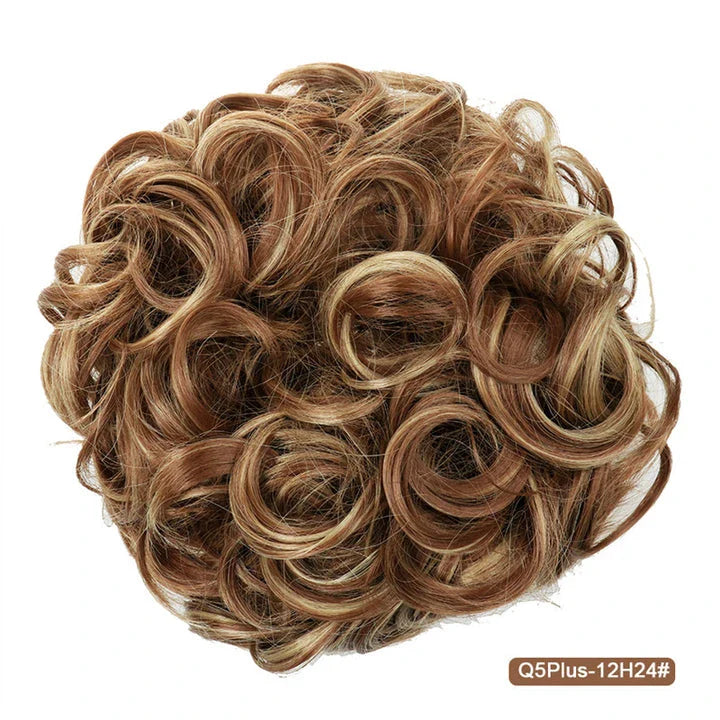 Messy Chignon Donut Hair Bun Pad in Fawn Brown colour, a versatile hair accessory that creates a stylish and effortless bun hairstyle.