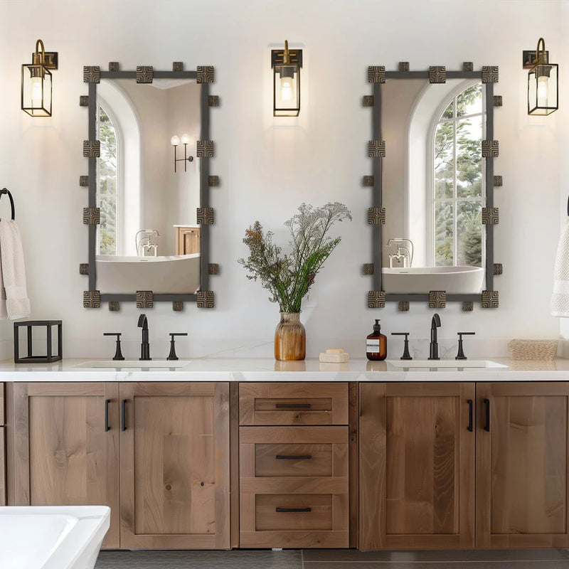 Homeenjoy UK Classic Industrial Vintage Ornate Rectangular Wall Mirror