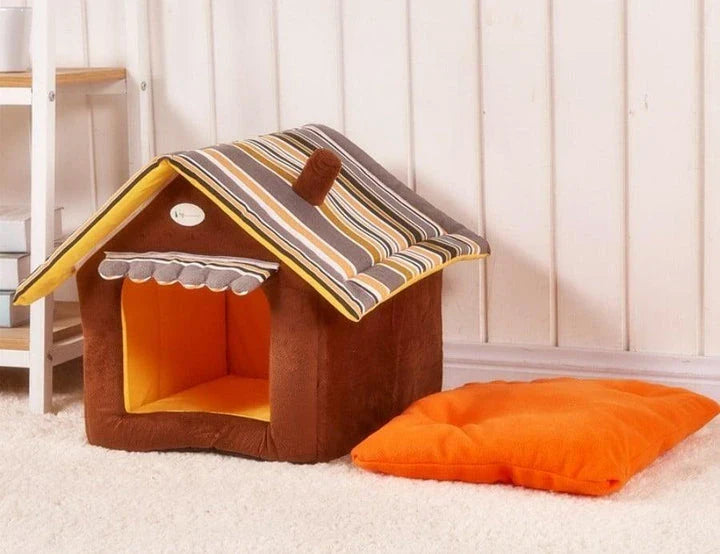 Cosy Canine Haven premium pet bed with plush mat in green, available in small, medium, and large sizes