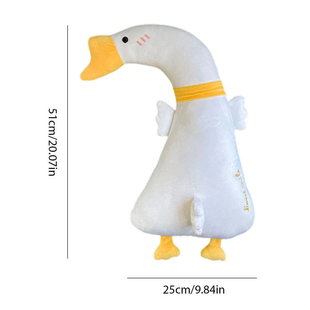 Comfortable car seat belt cushion pads with soft, breathable polyester fabric and plush PP cotton filling in fun cartoon designs including a giant goose, pink dinosaur, long-necked green dragon, and yellow giraffe