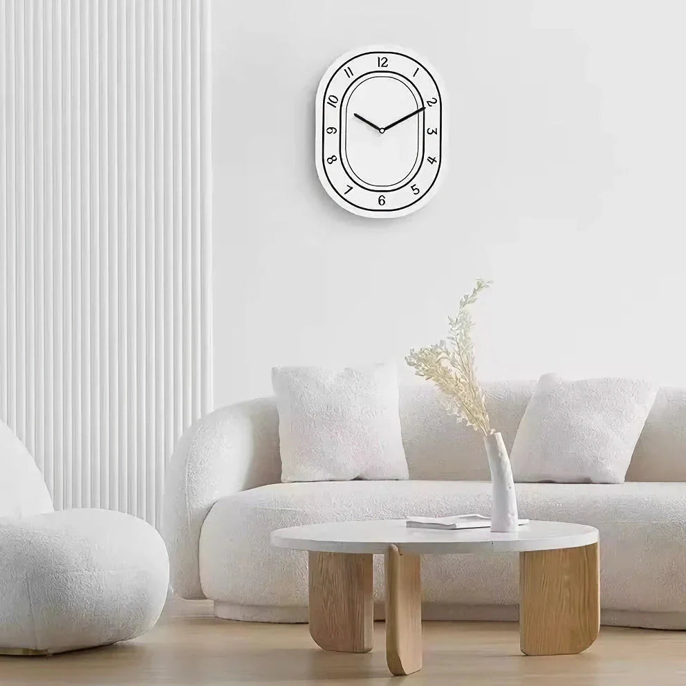Elegant Minimalist White Wall Clock with Clean, Modern Design for Contemporary Homes