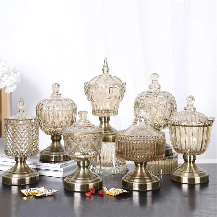 Elegant Nordic Crystal Glass Storage Pot with Sleek Scandinavian Design