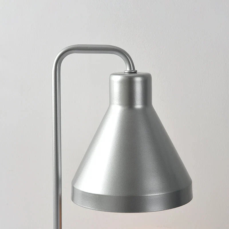 Nordic Candle Warmer Table Lamp with Aromatherapy Function - Elegant Silver Iron Design
