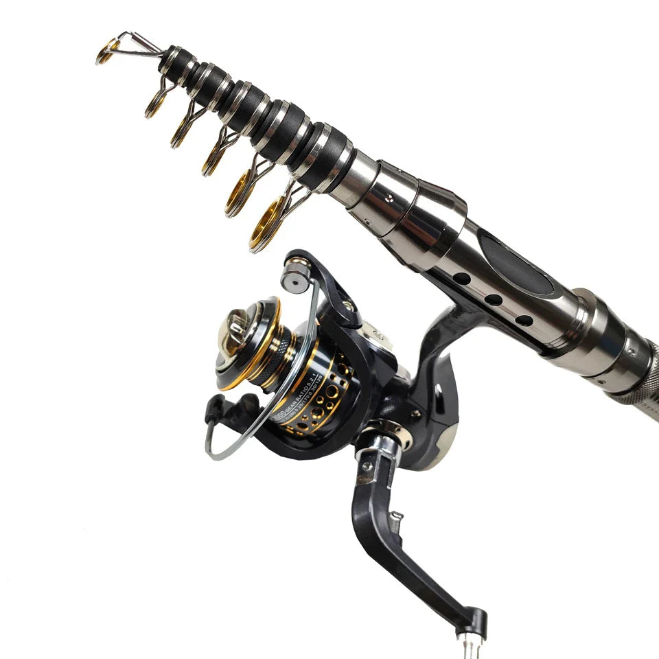 Compact and telescopic sea fishing rod made from high-quality carbon fibre, ideal for UK anglers