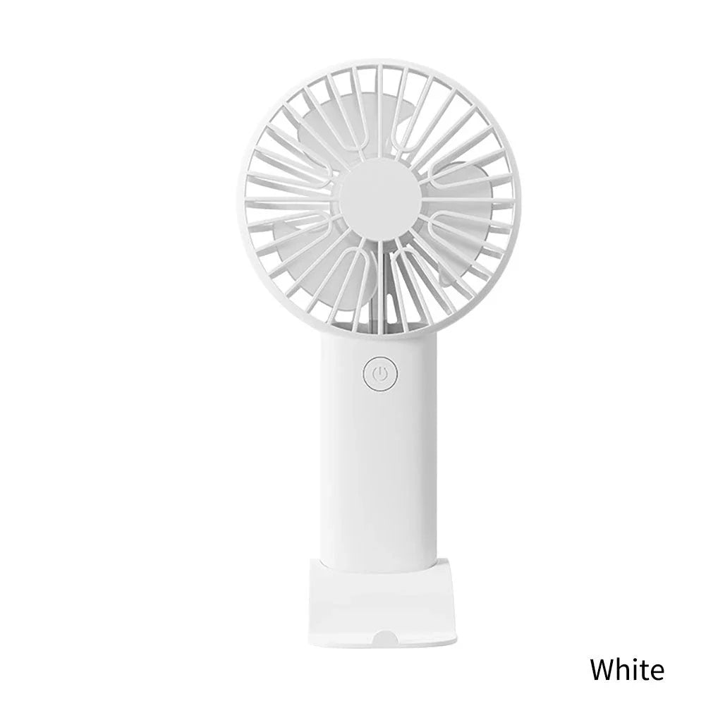 Mini Portable Handheld USB Rechargeable Fan with adjustable wind speeds and long-lasting battery for cooling comfort on the go