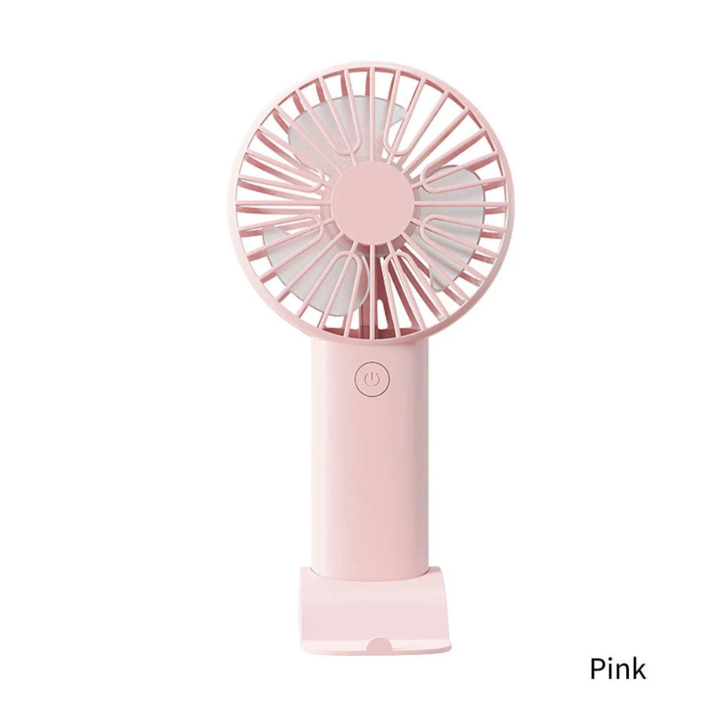 Mini Portable Handheld USB Rechargeable Fan with adjustable wind speeds and long-lasting battery for cooling comfort on the go