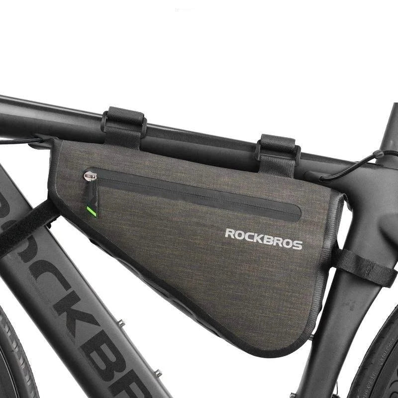 A durable and waterproof bike bag made from 600D Nylon and TPU, designed for adventurous cyclists in the UK