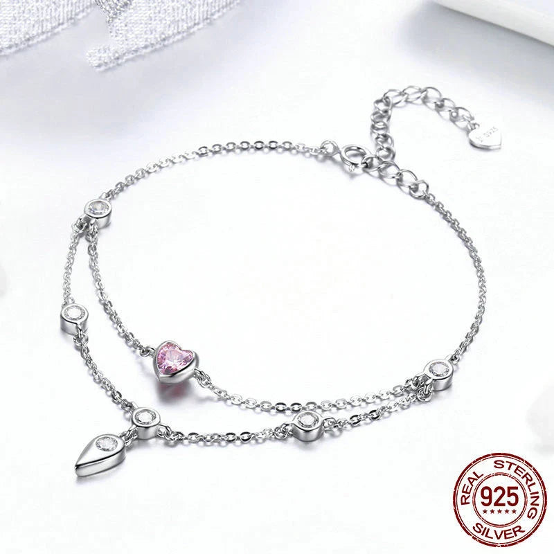 Homeenjoy UK Elegant Sweetheart Silver Bracelet for Fashionable Ladies