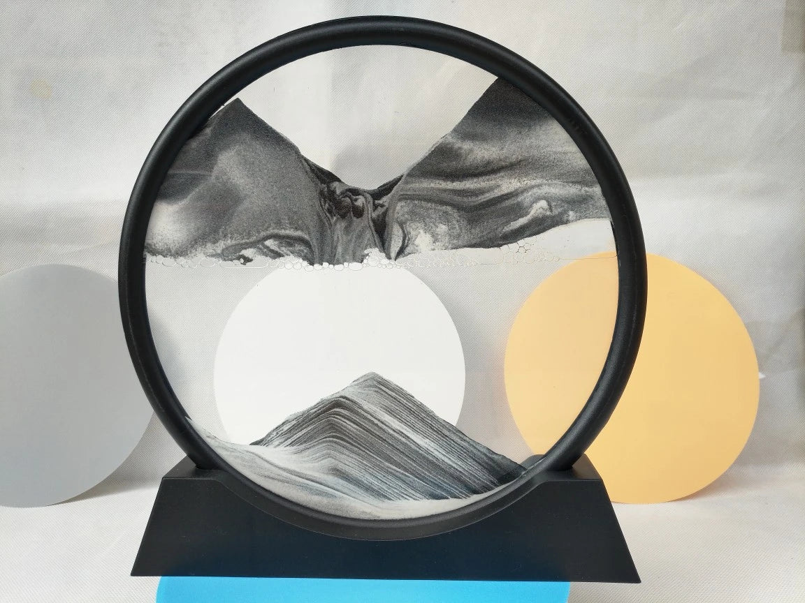 Quicksand Painting Ornaments in modern, minimalist design with mesmerizing sand display