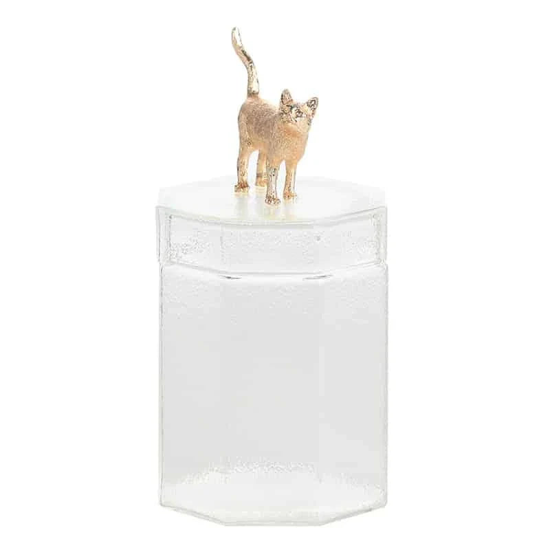 Premium glass food storage jar with a stylish rabbit-shaped lid, ideal for storing dry goods, snacks, and homemade preserves in the kitchen.