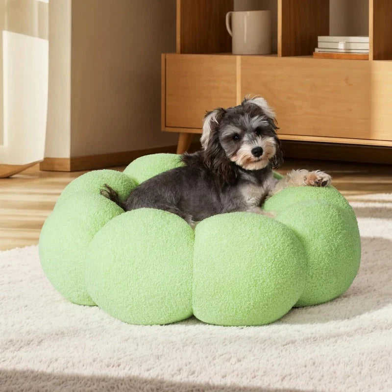 Comforting Flower Cuddler Dog Bed in a charming flower shape, providing a cosy and supportive sleeping spot for medium-sized pets