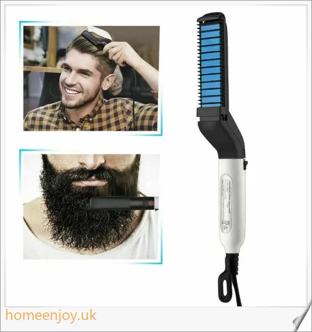 A beard straightener comb with heat barrier bristles for effortless, damage-free beard straightening