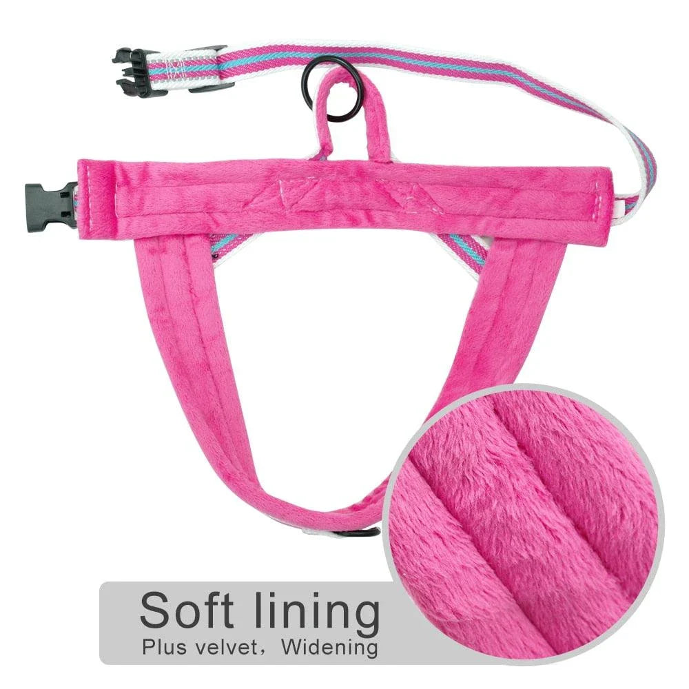 Adjustable Reflective Dog Harness with premium nylon and padded flannel construction for enhanced safety and visibility