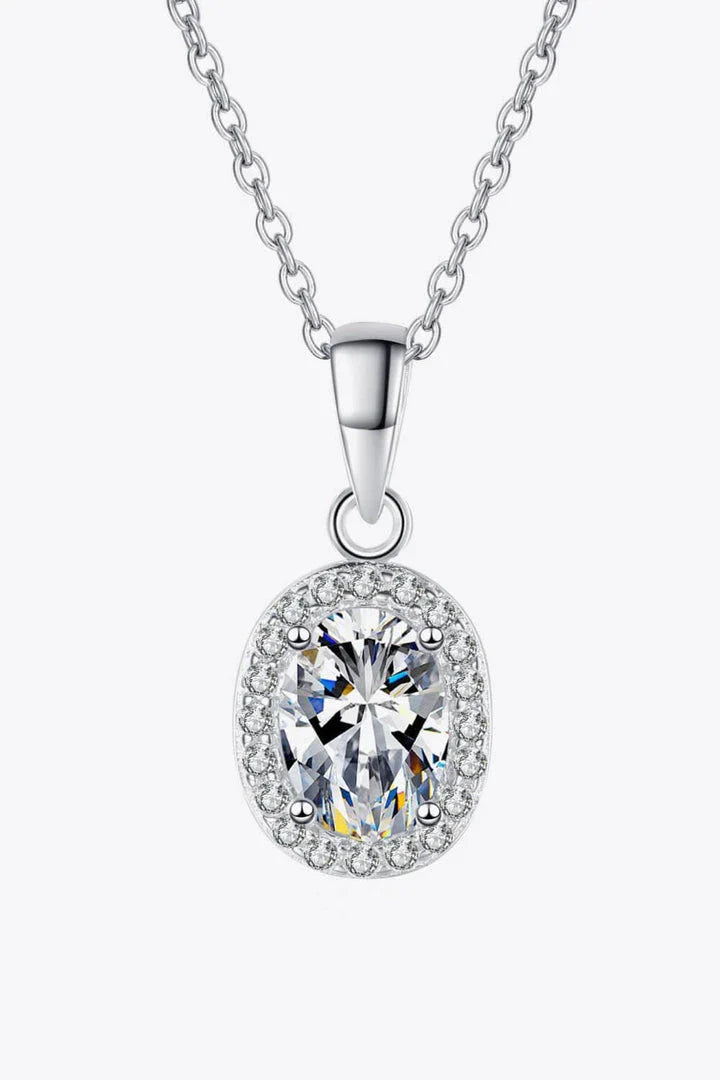 Elegant 1-carat moissanite pendant necklace in 925 sterling silver with minimalist design